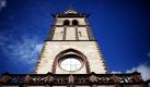 Eine Außenaufnahme der evangelischen Christuskirche in Köln, in der die Ausstellung 50 Jahre Schwule und Lesben in der Bravo stattfindet. Die Ausstellung ist vom 26. August bis zum 2. Oktober in Köln zu sehen. Foto: dpa