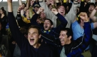 66/67, eine Zahlenkombination, die sich die Mitglieder eines Fanclubs aus Braunschweig auf die Brust gebrannt haben. In der Saison 1966/67 wurde Eintracht Braunschweig Meister. Foto: Farbfilm Verleih
