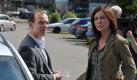 Das neue Leipziger 'Tatort'-Ermittler-Team dreht am Mittwoch (18.06.2008) für seinen vierten Fall unter dem Arbeitstitel 'Schwarzer Peter' in einer Leipziger Aluminiumgießerei. Die Schauspieler Simone Thomalla als Hauptkommissarin Eva Saalfeld und Martin Wuttke als Hauptkommissar Andreas Keppler müssen die Identität eines Mannes herausfinden, der tot in einem Kanal gefunden wird. Der Fall des neuen MDR-Tatort-Krimis wird voraussichtlich erst im kommenden Jahr ausgestrahlt.
 Foto: dpa