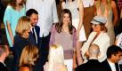 Die spanische Prinzession Letizia (Mitte) spricht auf der Cibeles Madrid Fashion Week mit Designern. Die Veranstaltung startet heute und dauert noch bis zum 22. September. Foto: dpa