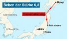 Für die Küstengebiete der japanischen Präfekturen Fukushima und Miyagi wurde nach einem Beben eine Tsunami-Warnung ausgegeben. Foto: dpa