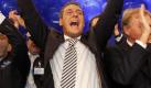 Heinz Christian Strache, Spitzenkandidat der FPÖ, feiert am Wahlabend den Erfolg seiner Partei. Foto: ap