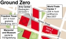 Der Bebauungsplan für den Ground Zero zeigt, welche Gebäude bis wann gebaut sein sollen. Foto:  dpa-infografik