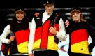 Models präsentieren in München die offizielle Kleidung der deutschen Athleten für die Olympischen Winterspiele 2010 in Vancouver. Foto: ap