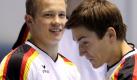 Fabian Hambüchen und Philipp Boy ziehen trotz der Konkurrenzsituation an einem Strang. Foto: Friso Gentsch. Foto: dpa