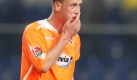 Fuball, 1. Bundesliga (10. Spieltag), DSC Arminia Bielefeld - Energie Cottbus am Dienstag (28.10.2008) in der SchcoArena in Bielefeld. Der Cottbuser Timo Rost zeigt sich enttuscht nach Spielschlu. Die Partie endete 1:1. Foto: Friso Gentsch dpa/lnw (Achtung Sperrfrist! Die DFL erlaubt die Weiterverwertung der Bilder im IPTV, Mobilfunk und durch sonstige neue Technologien erst zwei Stunden nach Spielende. Die Publikation und Weiterverwertung im Internet ist whrend des Spiels auf insgesamt sechs Bilder pro Spiel begrenzt. Foto: dpa