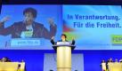 Birgit Homburger, Vizevorsitzende der FDP, spricht beim Außerordentlichen Bundesparteitag der FDP. Foto: Ârne Dedert  Foto: dpa