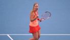Angelique Kerber jubelt. Die Kielerin steht im Halbfinale von Paris. Foto: Stephane Reix Foto: dpa