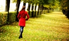 Eine Frau spaziert im Schlosspark Charlottenburg in Berlin durch eine Allee. Das sonnige Herbstwetter wird noch ein paar Tage bleiben. Foto: dpa