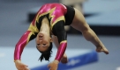 Die deutsche Turnerin Kim Bui zeigt ihr Können am Bock beim Schweiz Cup in Zürich. Foto: dapd