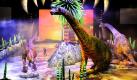 Dinosaurier agieren in Berlin in der Show Dinosaurier - Im Reich der Giganten in der O2-World. Die Show ist vom 10. bis 13. Dezember zu sehen. Foto: dpa