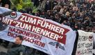 Ein Bündnis Berliner Antifa-Gruppen demonstriert unter dem Motto Zum Führer mit Zum Henker - Nazikneipen dichtmachen! vor der Gaststätte Zum Henker in Berlin-Schöneweide. Foto: dpa