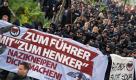Ein Bündnis Berliner Antifa-Gruppen demonstriert unter dem Motto Zum Führer mit Zum Henker - Nazikneipen dichtmachen! vor der Gaststätte Zum Henker in Berlin-Schöneweide. Foto: dpa