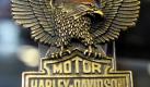 Legendär und allseits bekannt ist das Emblem eines Harley-Davidson-Motorrades bei der Ausstellung Kunstwerke in Chrom im Auto und Technik Museum in Sinsheim. An die hundert verschiedene Kühlerfiguren und Markenembleme von 1828 bis heute werden noch bis zum 31. März im Auto und Technik Museum in Sinsheim ausgestellt. Foto: dpa