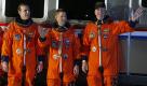 Die Astronauten des Spaceshuttles Discovery - Rick Mastracchio, James P. Dutton Jr. und Alan G. Poindexter - sollen zur Internationalen Raumstation fliegen. Sie starten vom Kennedy Space Center in Cape Canaveral. Foto: ap
