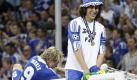 Wie Chelsea nun dieses Finale gewann, das war Publikumsliebling David Luiz (rechts) und Fernando Torres egal. Sie zelebrierten den Triumph auf der Torlatte sitzend. Foto: dapd