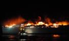 Nach einer Explosion auf dem Oberdeck stand die Lisco Gloria lichterloh in Flammen. Foto: dpa