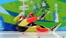 Auch gestürzt: Eisschnellläufer Samuel Schwarz, der über die 500 Meter dennoch 23. wurde. Schwarz stürzte erst nach dem Zieleinlauf.
 Foto: ddp