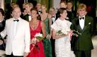 Prince Albert of Monaco (L), and his sister Princess Stephanie (2ndL), Princess Caroline (2ndR) and her husband Ernst August of Hanover (R), arrive for the 58th Red Cross Ball, at the Sporting club in Monte Carlo, Monaco, Friday 04 August 2006. Charlene Wittstock (C, in green) Prince Albert's girl friend, follow them with the other family guests. EPA/ASM CORBIS OUT +++(c) dpa - Bildfunk+++ Foto: dpa