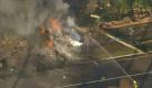 epa02202744 A screengrab from Channel Seven news of a burning light aircraft, which burst into flames after it crashed and exploded at Canley Vale at 8.10am (AEST) after hitting a power pole near a primary school in Sydney, Australia, on 15 June 2010. Police say at least two people are believed to have been on board the light aircraft. EPA/CHANNEL SEVEN NEWS HANDOUT EDITORIAL USE ONLY, NO SALES, TV OUT, ONLINE OUT, MAGS OUT +++(c) dpa - Bildfunk+++ Foto: dpa