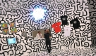 Eine Besucherin betrachtet die Installation des US-Künstlers Keith Haring in der Tate Modern. Foto: dpa