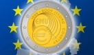 Mit sieben Prozent landete dieser Entwurf auf Rang fnf. Mehrere Pfeile, die auf den Euro zeigen, sollen das Halbrund des Plenarsaals im Europischen Parlament symbolisieren, in dem alle Vlker der Europischen Union vertreten sind. Foto: news.de