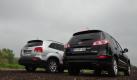 Während der silberne Kia Sorento seine Kraft mit einem Sechs-Gang-Getriebe an den Untergrund weiterleitet, verfügt der boedeaux-rote Hyundai Santa Fe über ein Automiatikgetriebe. Foto: news.de