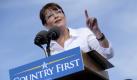 US Republican Vice Presidential candidate and Alaska Governor Sarah Palin speaks at a rally at the Richmond International Raceway in Richmond, Virginia, USA, 13 October 2008. Palin and her running mate Senator John McCain are behind in many national voter polls.
 Foto: dpa