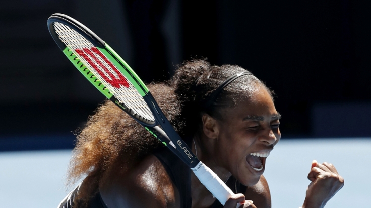 Serena Williams aus den USA jubelt nach ihrem Sieg über Konta aus Großbritannien.