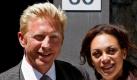 Der ehemalige Tennisprofi Boris Becker und seine Frau Lilly nach ihrer Hochzeit in St. Mortiz (Archivfoto vom 12.06.2009). Becker (41) will sich für sein viertes Kind viel Zeit nehmen. 'Mit meinem Erstgeborenen habe ich sehr viel Zeit verbracht. In den ersten sieben Jahren war ich immer bei ihm. Bei meinem zweiten Sohn und bei meiner Tochter war das natürlich weniger. Und jetzt hoffe ich, dass ich bis ans Ende immer da bin', sagte der dreimalige Wimbledon-Sieger in einem Interview mit der 'Bild'-Zeitung (Montagausgabe vom 03.08.2009). Seine Frau Lilly (33) sei im dritter Monat schwanger, verriet Becker. Sein viertes Kind sei 'absolut' ein Wunschkind. Lilly, ein niederländisches Model, wird zum ersten Mal Mutter. Foto: dpa