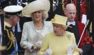 Einhellige Harmonie am Tag der Hochzeit: Prinz Charles (l.), Gattin Camilla und Queen Elizabeth II.  Foto: dpa