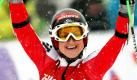 Die Österreicherin Elisabeth Görgl jubelt beim Weltcup-Finale im Riesenslalom in Garmisch-Partenkirchen im Zielbereich. Foto: dpa