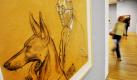 In der Ausstellung Gefühl ist Privatsache - Otto Dix, George Grosz und die neue Sachlichkeit im Kunstmuseum in Bonn ist das Bild Bildnis Hugo Erfurth mit Hund 1926 von Otto Dix (1981  1969) zu sehen. Von Mittwoch bis zum 15. Mai werden 130 Aquarelle, Zeichnungen und druckgrafische Arbeiten der Künstler gezeigt. Foto: dpa