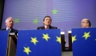 EU-Kommissionspräsident José Manuel Barroso (Mitte) fordert ein Frühwarnsystem für Europas Banken. Foto: news.de/dpa/ap
