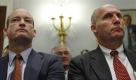 Der amerikanische BP-Manager Lamar McKay und Steven Newman, Chef der Transocean, müssen in Washington zur Ölkatastrophe aussagen. Foto: ap
