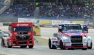 Auf dem Nürburgring fand heute der 26. Internationaler ADAC Truck-Grand-Prix statt. Der Spanier Antonio Albacete (MAN, l.) gewann das Rennen vor David  Vrsecky (Freightliner, r.) Foto: dapd