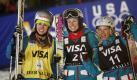 Strahlende Sieger im Freestyle-Weltcup: Medaillen gingen an die Skiläuferinnen Jennifer Heil (Gold), Heather McPhie (Silber) und Michelle Roark (Bronze). Ausgetragen wurde der Wettkampf in Park City, Utah. Foto: ap