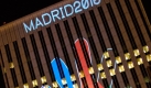 Vom Picasso-Turm in Madrid grüßt das olympische Logo des Bewerbers, der die Spiele im Jahr 2016 ausrichten möchte. Die Entscheidung fällt am Freitag. Foto: ap