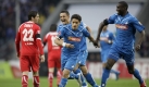 Die Hoffenheimer Kreativabteilung hatte allen Grund zum Jubeln: Sejad Salihovic, Torschütze Carlos Eduardo und Demba Ba (von links) bejubeln den ersten Treffer gegen den 1. FC Köln. Der Franzose Fabrice Ehret (ganz links) musste mit dem FC die siebte Saisonniederlage hinnehmen. Foto: dpa