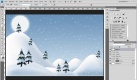 Jetzt schneits: Wir haben nun eine neue Ebene mit dem Namen Schnee 1 erstellt. Mit weißer Vordergrundfarbe haben wir nun die Schneeflocken gemalt.Durch unsere vorherigen Einstellungen kommt die Variation in die Flocken, so dass wir nicht jeden Pinseltupfer einzeln bearbeiten müssen. Foto: news.de