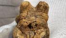 Eine aus Mammutelfenbein geschnitzte Frauenstatuette wird am 13.05.2009 in Tübingen der Öffentlichkeit vorgestellt. Die sogenannte 'Venus' wurde bei Ausgrabungen im Jahr 2008 in der Hohle Fels-Höhle bei Schelklingen (Alb-Donau-Kreis) entdeckt. Die Figur ist der Eberhard Karls Universität Tübingen zufolge die älteste Wiedergabe eines Menschen und eines der ältesten Beispiele für figürliche Kunst weltweit.
 Foto: dpa
