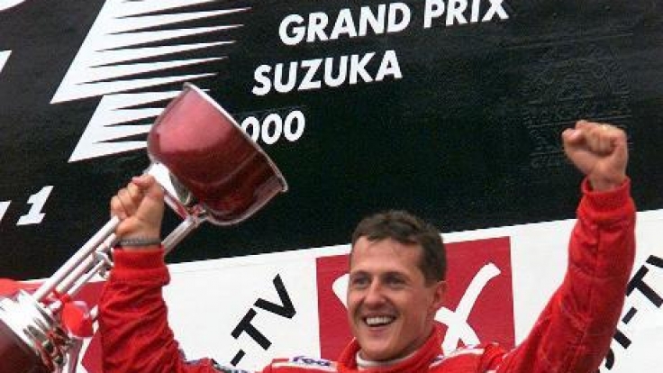 Seinen vorzeitigen WM-Sieg beim Japan-GP feierte Schumacher euphorisch.