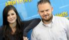 Sängerin Lena Meyer-Landrut und Schauspieler Axel Stein posieren in Berlin auf dem Roten Teppich bei der Premiere des Animationsfilms Sammys Abenteuer. Der Film mit Meyer-Landrut und Stein als Synchronsprecher startet am Donnerstag in den deutschen Kinos. Foto: ap