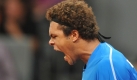 Der französische Tennisspieler Jo-Wilfried Tsonga freut sich über seinen Sieg. Foto: ap