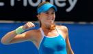 Slovakia's Daniela Hantuchova celebrates her victory over French Mathilde Johansson during their Women's Singles match at the Australian Open Tennis Championship in Melbourne, Australia, Wednesday, Jan. 21, 2009. (AP Photo/Andrew Brownbill) Foto: ap