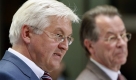 Kanzlerkandidat Steinmeier und SPD-Parteivorsitzender Franz Müntefering Seite an Seite. Foto: ap