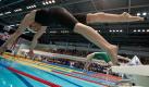 Die deutsche Schwimmerin Britta Steffen startet am in Schwimmhalle im Europasportpark in Berlin zu ihrem Finale. Sie wurde über 100 Meter Freistil sechste.  Foto: dpa