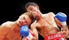 Der Japaner Kohei Kono (links) muss in der neunten Runde der WBC im Superfliegengewicht in Saitama in der Nähe von Tokio einen kräftigen Schlag von seinem Gegner Tomas Rojas aus Mexiko einstecken. Die Kampfrichter waren sich einig: In einer einhelligen Entscheidung kürten sie Rojas zum Sieger.  Foto: ap