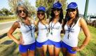So sexy kann die Formel 1 sein: Grid Girls posieren auf der Albert-Park-Rennstrecke in Melbourne, wo am kommenden Sonntag das nächste Formel-1-Rennen stattfinden wird. Foto: ap