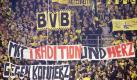 Die Fans der Dortmunder Südtribüne treten gegen Kommerz ein. Foto: imago